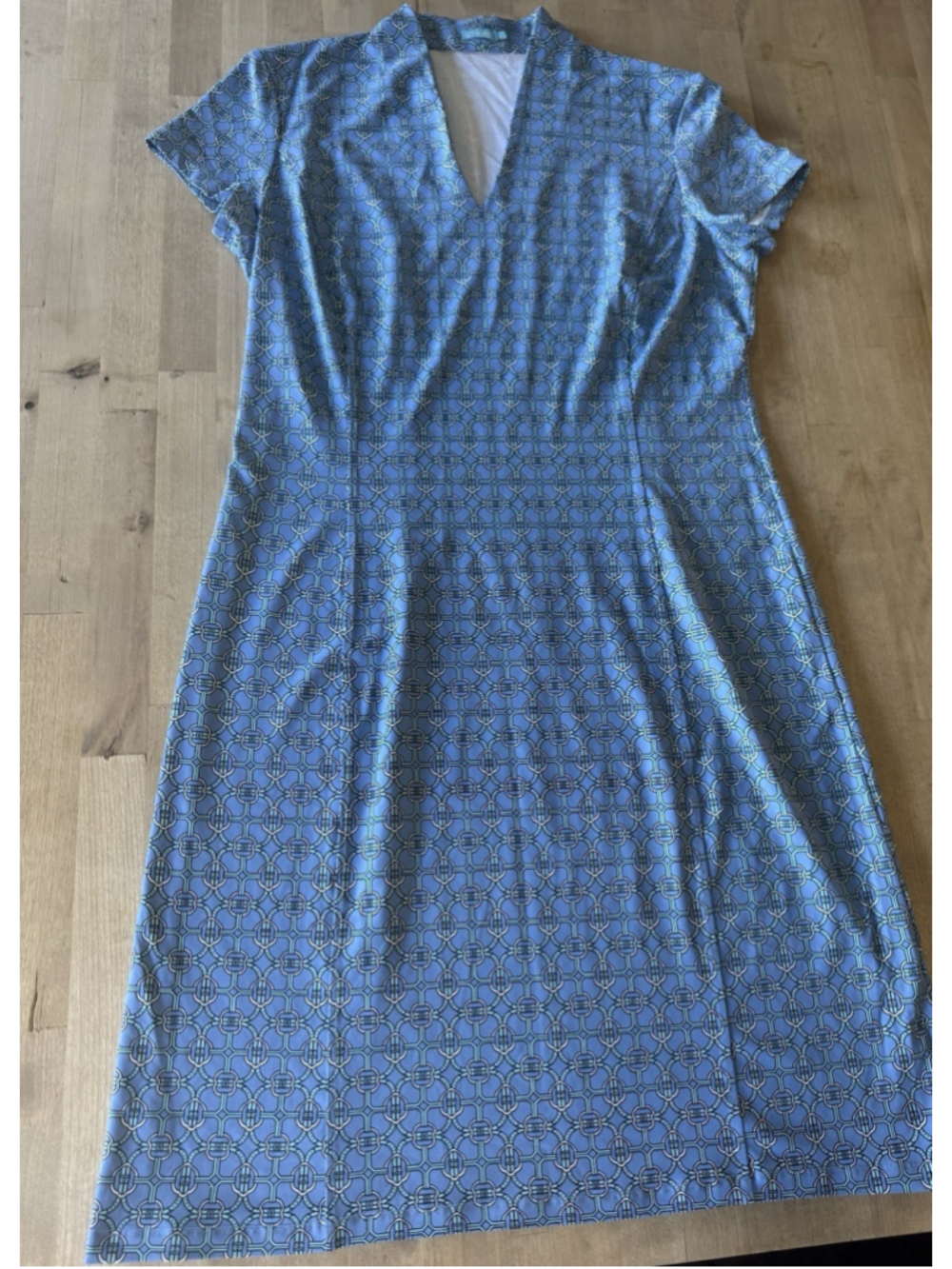 J McLaughlin Catalina Cloth Blue Printed Midi Dress Size Large
